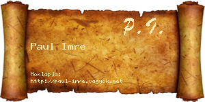 Paul Imre névjegykártya