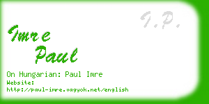 imre paul business card